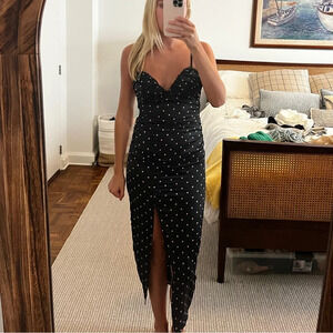 Pink polka dot dress